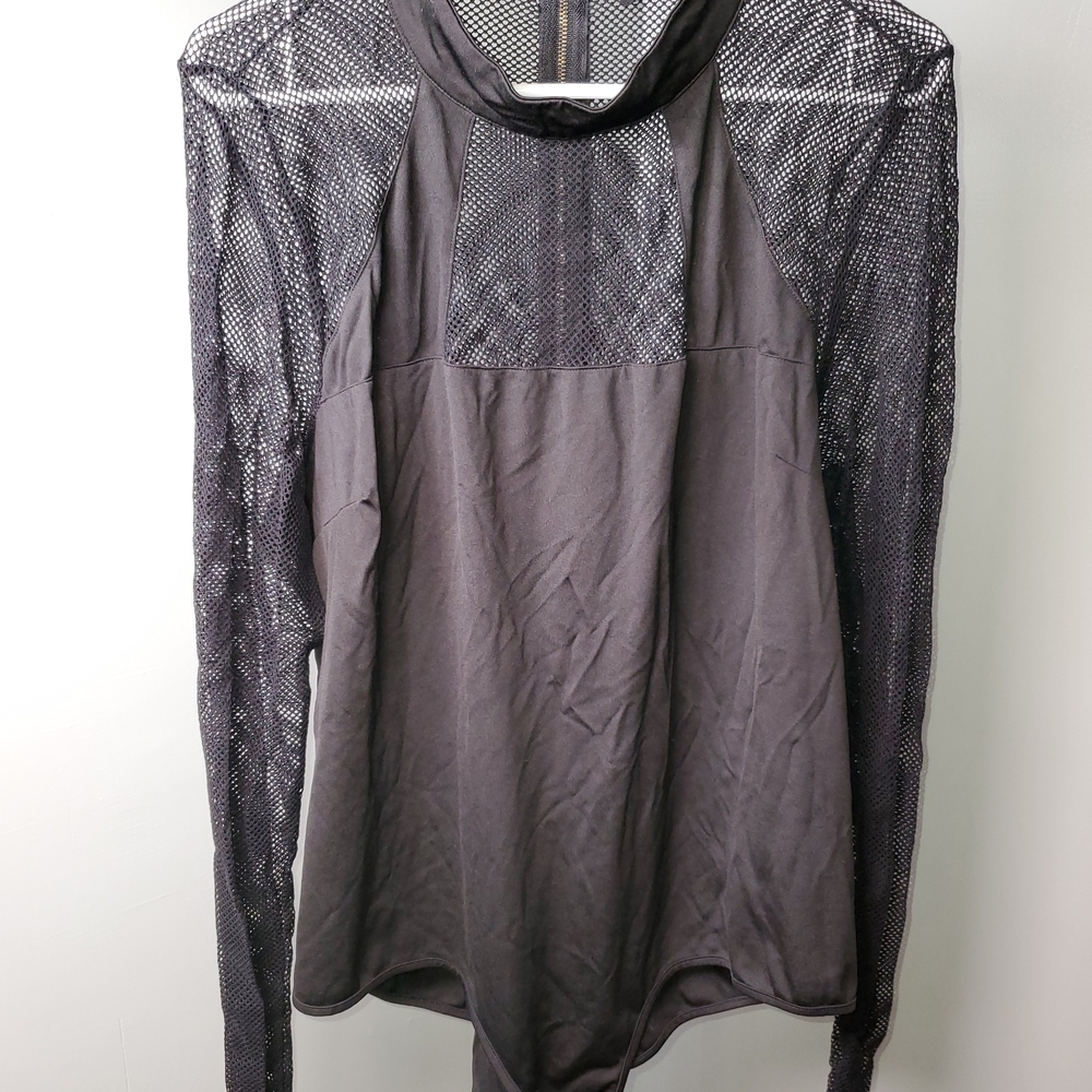 Fashion to Figure Black Mesh Zip-Up Jacket